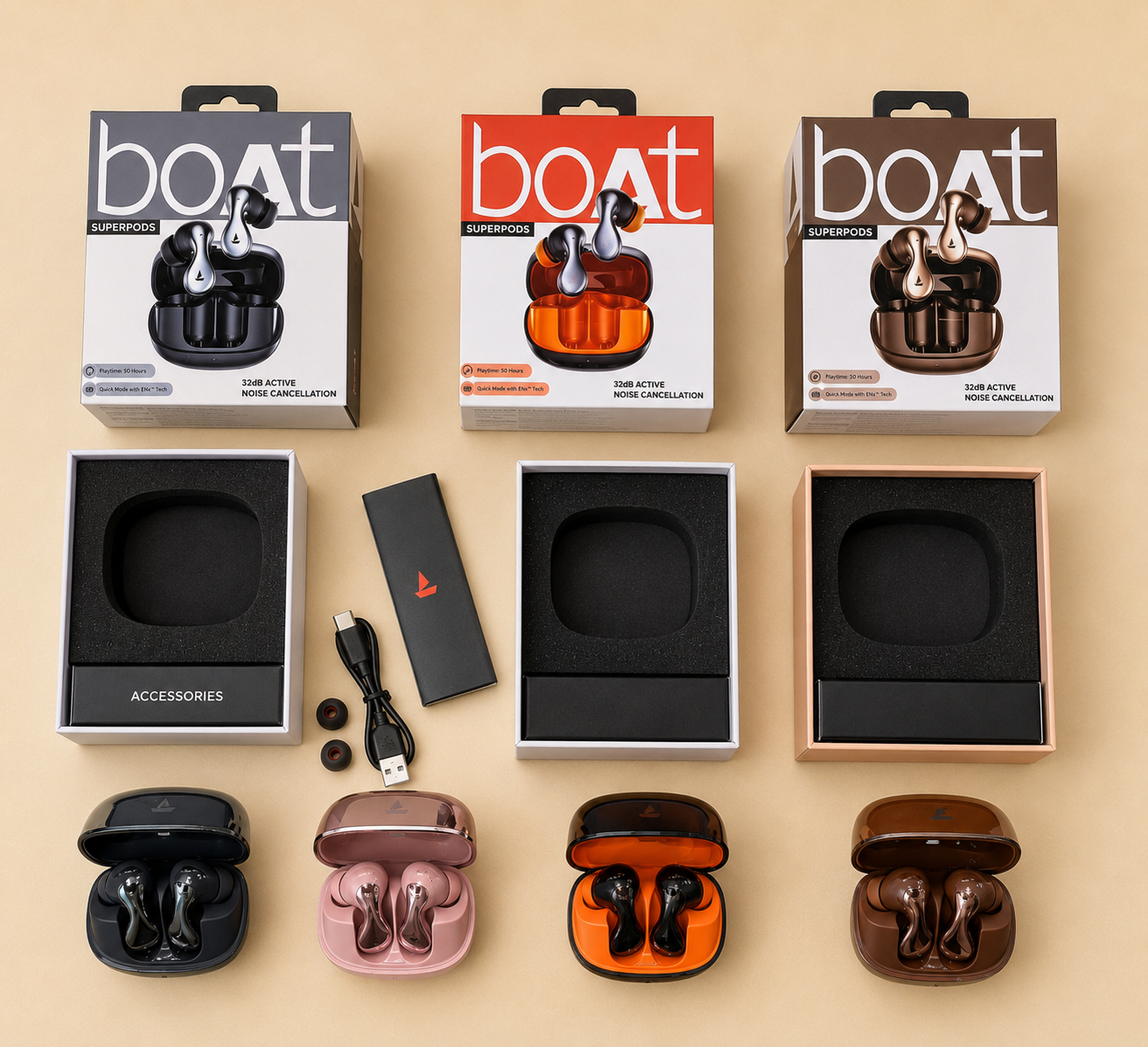 ChatGPT Image Aug 27, 2026, 04_11_43 PM boAt SuperPods TWS Earbuds with 32dB Active Noise Cancellation | Quad Mic ENx Technology | Up to 50 Hours Playback | Wireless Bluetooth Earbuds - Image 1