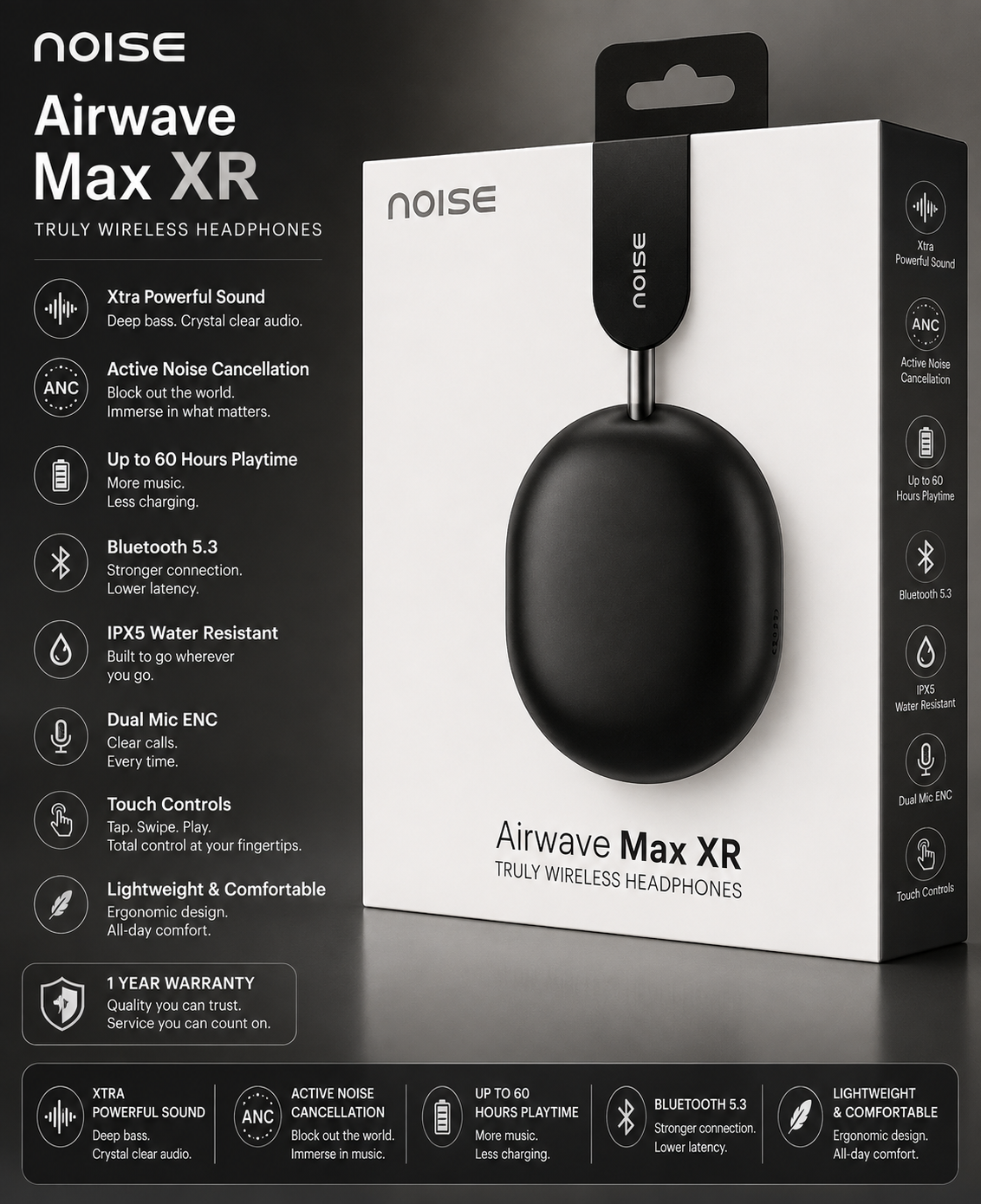 ChatGPT Image Aug 7, 2026, 06_02_11 PM Noise Airwave Max XR Wireless Headphones - Image 1