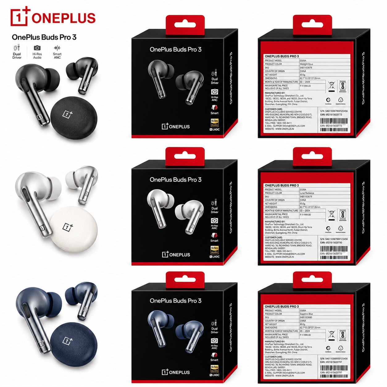 ChatGPT Image Aug 7, 2026, 08_01_16 PM OnePlus Buds Pro 3 True Wireless Earbuds | Hi-Res Audio | ANC | Bluetooth 5.4 | Fast Charging | IP55 Water Resistant - Image 1