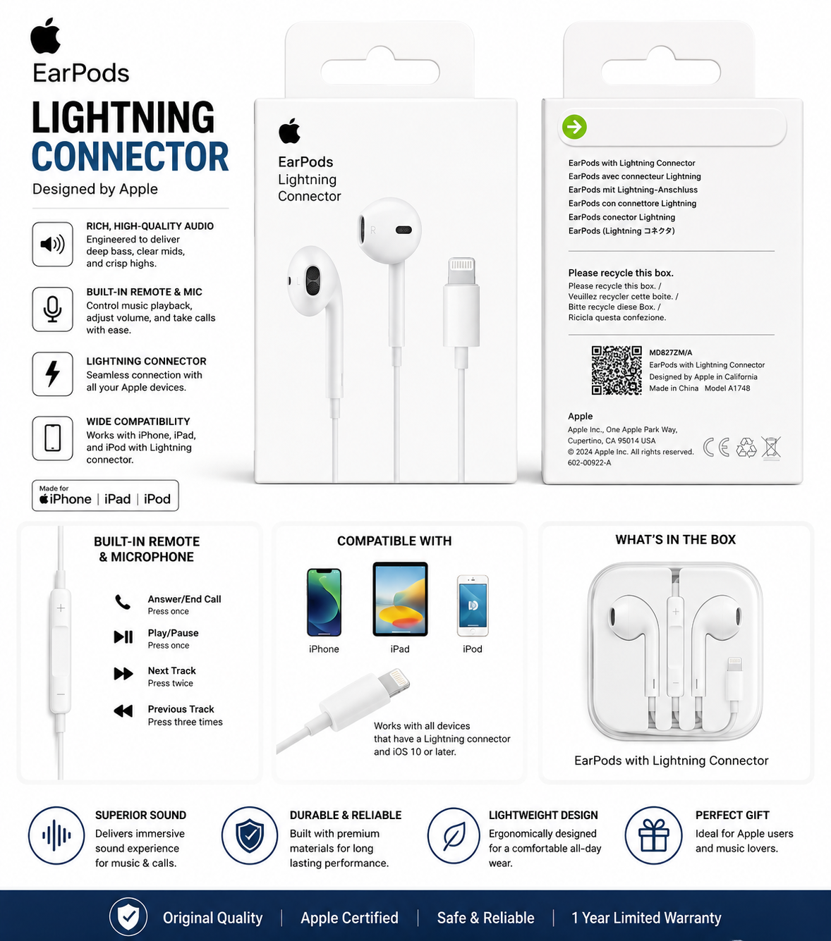 ChatGPT Image Aug 7, 2026, 12_55_48 PM Apple EarPods with Lightning Connector - Image 1