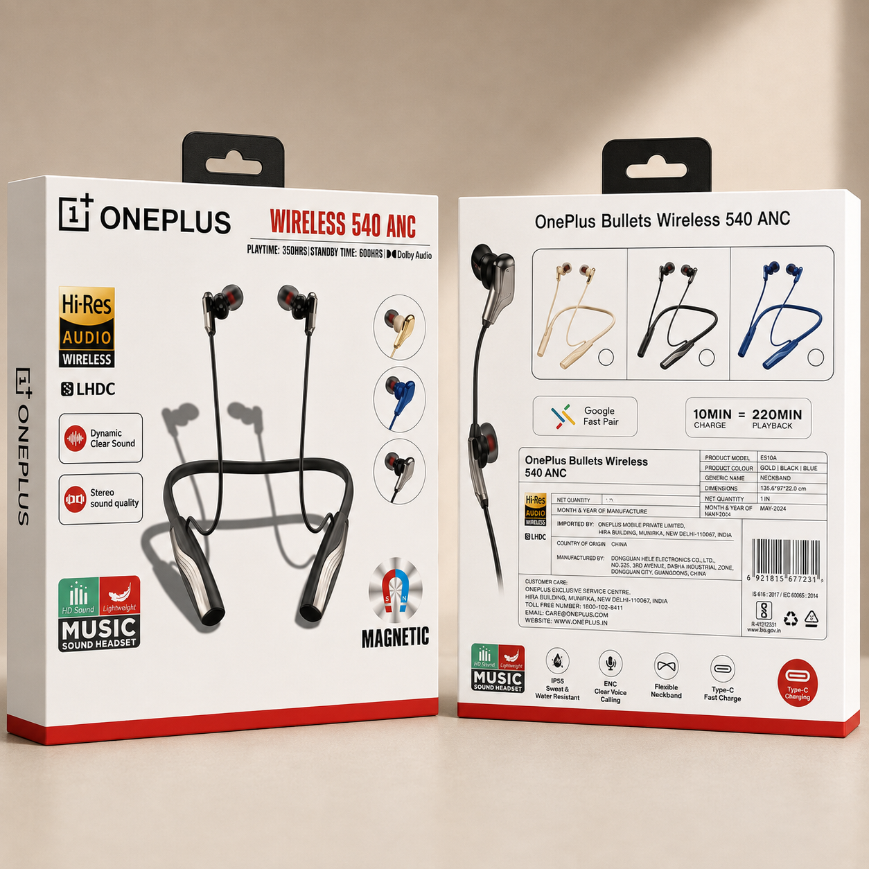 ChatGPT Image Aug 8, 2026, 05_50_32 PM OnePlus Bullets Wireless 540 ANC Neckband | Hi-Res Audio Wireless | LDHC | Active Noise Cancellation | Dolby Audio | 350 Hours Playtime | Magnetic Earbuds - Image 1