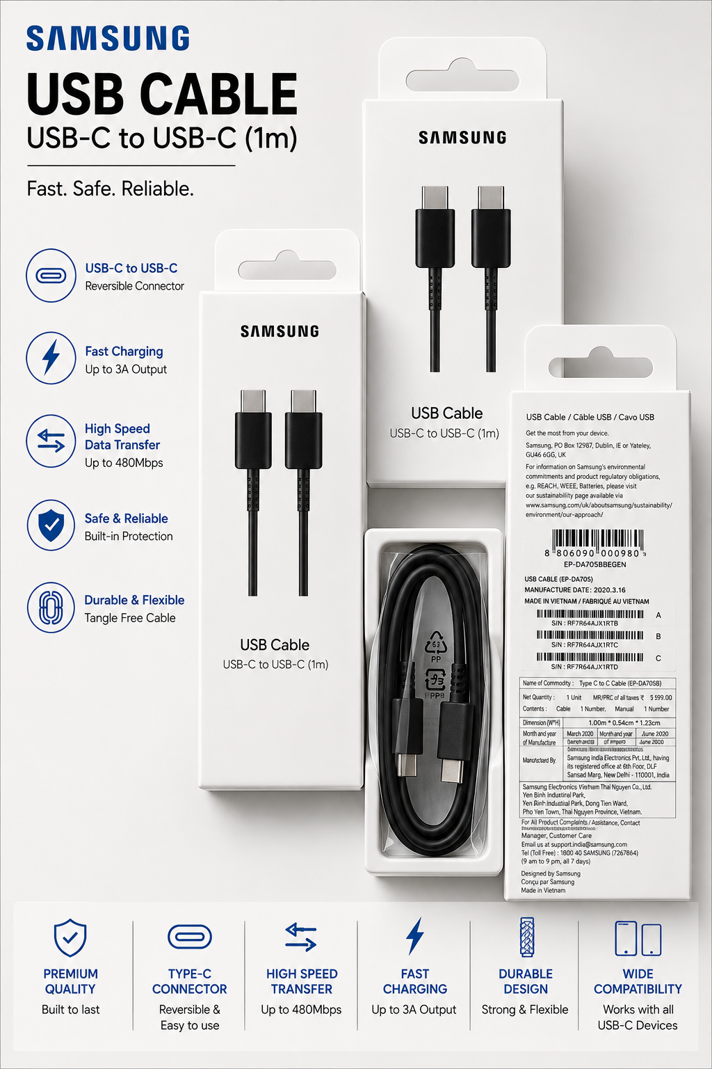 ChatGPT Image Sep 2, 2026, 02_14_44 PM Samsung USB-C to USB-C Cable 1m | Black USB Type-C Charging & Data Cable - Image 1